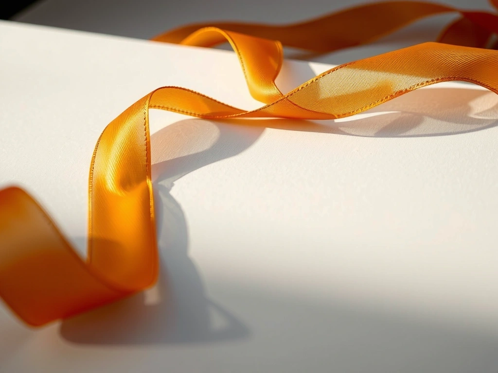 Kompozycja z jedwabnych wstęg w kolorach ochrony i platiny